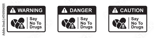 Say no to drugs sign label icon, vector illustration