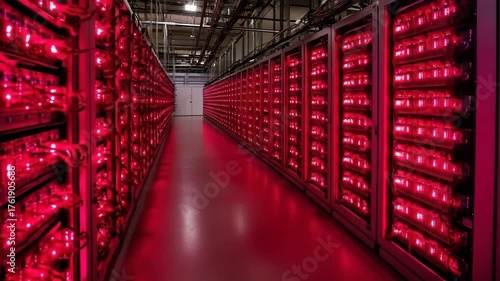 Flashing lights in data center indicate Gen Turbo activity at late hour