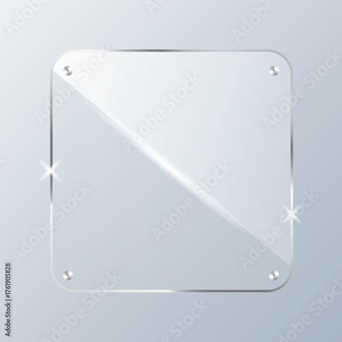 Glass frame in realistic style