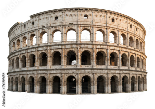 Foto Colosseum in Rome isolated PNG, ancient Roman amphitheater on transparent backgr