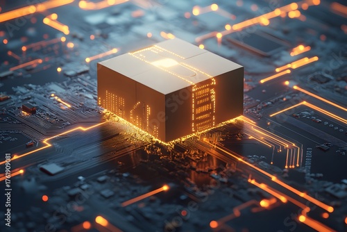Package Inside Digital Circuit Pattern