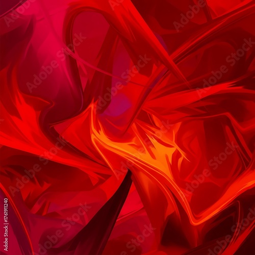 Abstract Red Swirls - Dynamic Energy and Passionate Intensity.