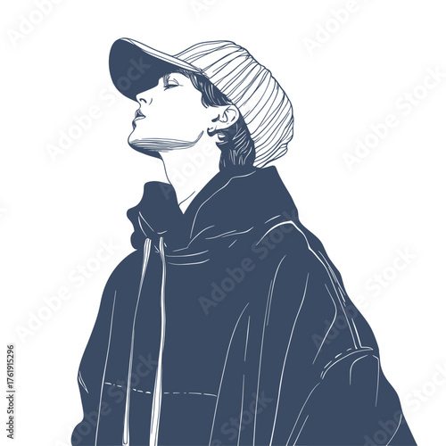 abstract flat vector artwork of casualwear in bold,primary colors