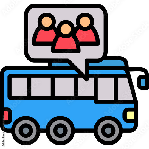 Public Transportation lineal color icon