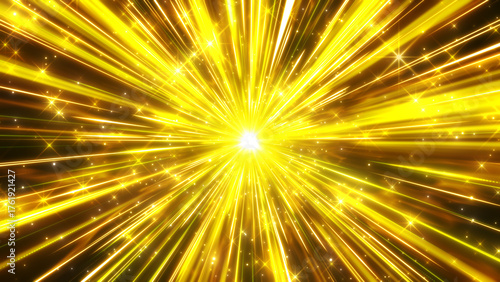 派手な金色の集中線のエフェクト背景