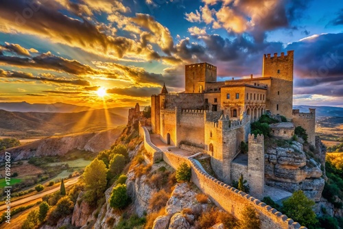Majestic Castillo Palacio de Zuheros in Andalusia, Spain: Picturesque View with Copy Space