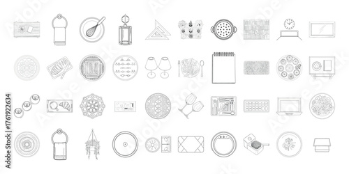 Vector art of assortment of rubber stamp marks