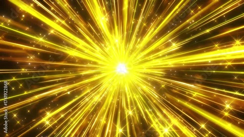 派手な金色の集中線のエフェクト背景