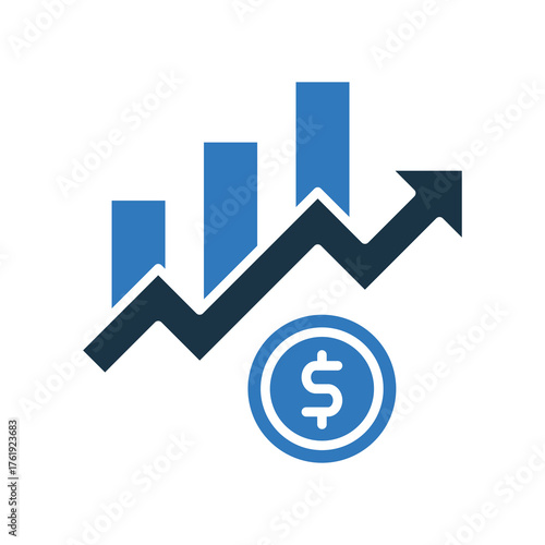Stock Market mixed color icon