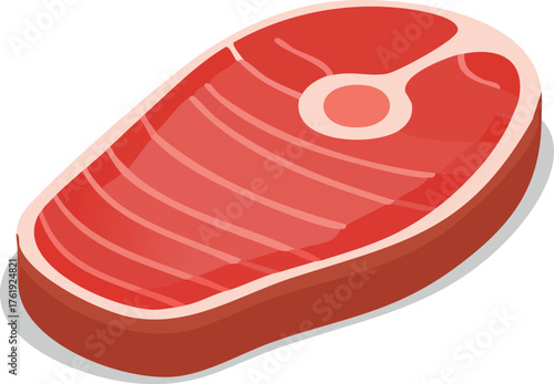 Raw Beef Steak Vector Illustration