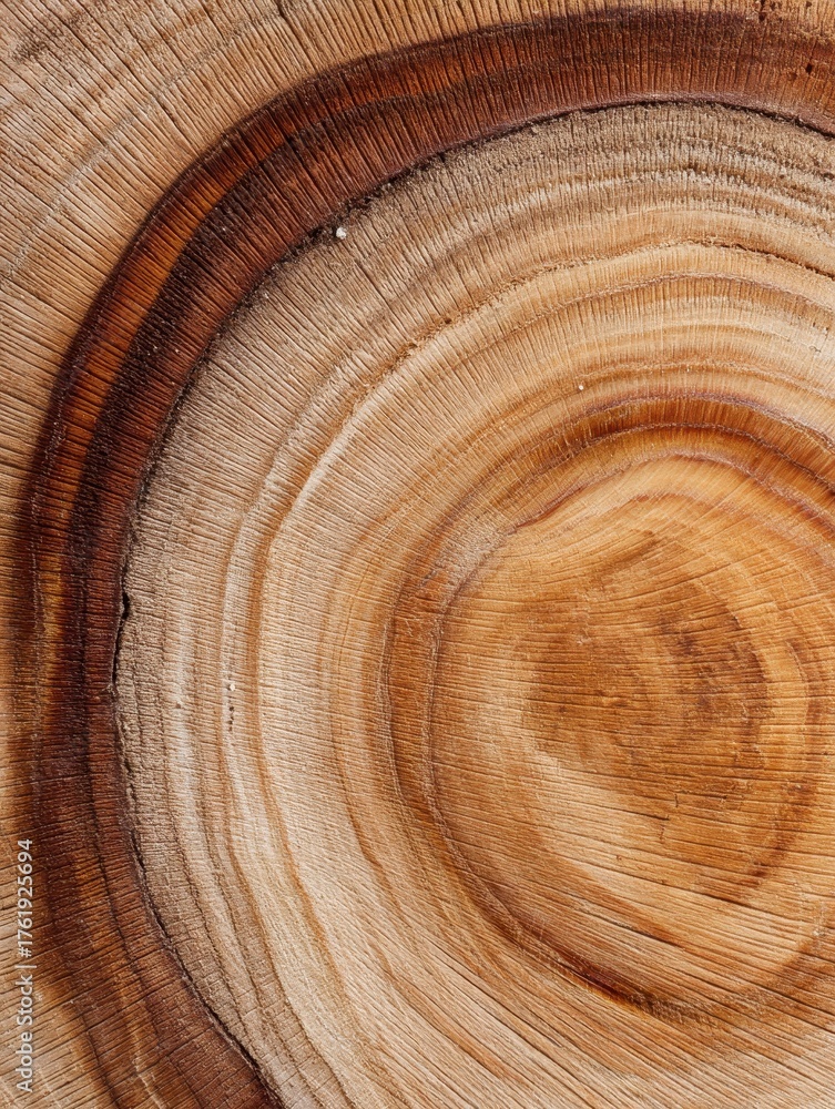 Fototapeta premium Detailed Macro View of Tree Trunk Cross Section with Growth Rings