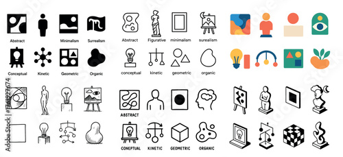 Abstract and minimalist art icons collection