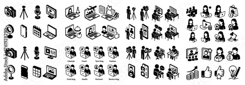 Technology and blogging icons collection
