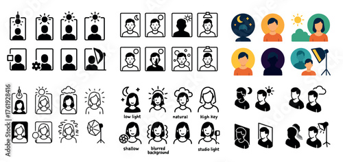 Portrait style and lighting guide: icons and illustrations