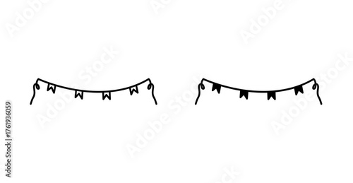 party bunting decoration for festive events and celebrations icon