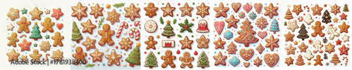 Vector set image of gingerbread cookies