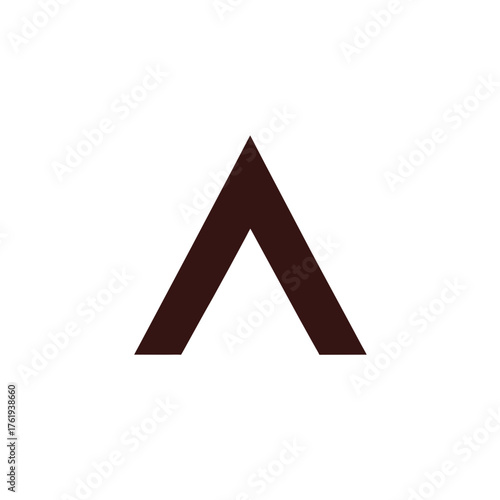 Minimalist red triangle geometric icon vector graphic scalable flat design simple shape