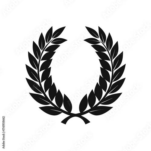 Elegant black laurel wreath vector illustration symbol for design and branding projects