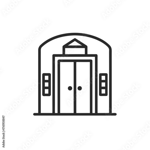 Outline elevator icon vector graphic scalable symbol for transportation and buildings