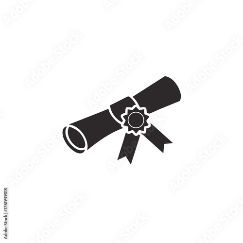 Elegant diploma scroll with ribbon vector illustration scalable eps for academic achievements
