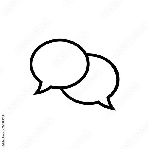 Vector illustration of overlapping speech bubbles with black outline scalable scalable scalable