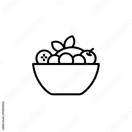 Fruit salad bowl icon vector illustration scalable graphic elements food healthy eating