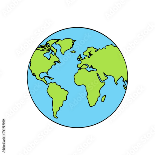 Scalable vector globe illustration of earth world map for global concepts and design