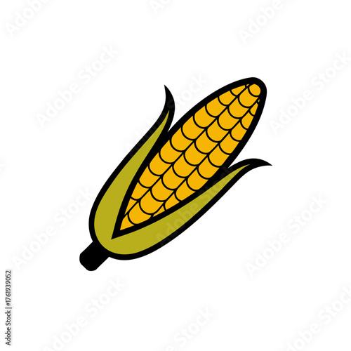 Vector illustration of grilled corn on the cob icon a delicious summer food graphic