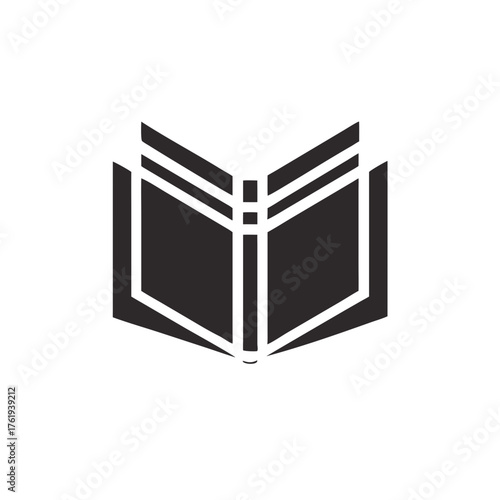 Modern open book logo vector graphic for education knowledge learning literacy