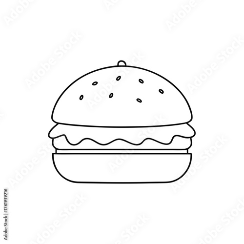 Outline drawing of a delicious veggie burger vector illustration scalable graphic icon