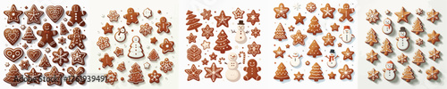 Vector set image of gingerbread cookies