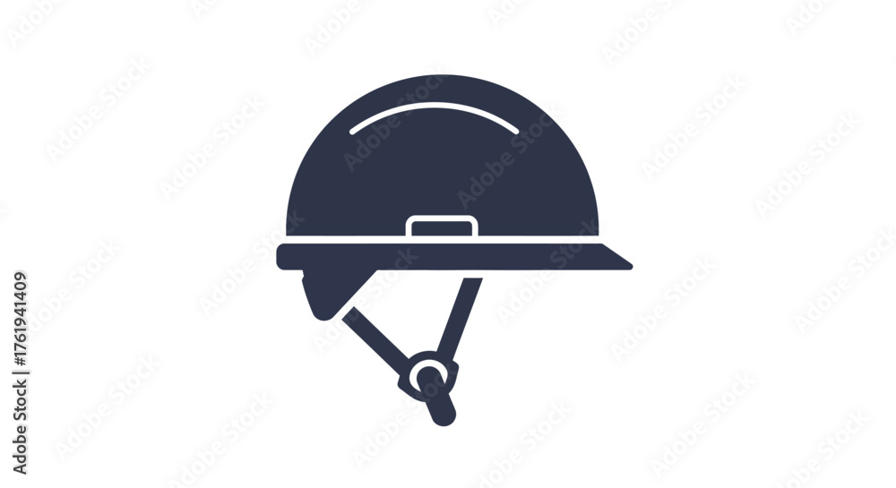 Fototapeta premium Safety First Minimalist Helmet Icon for Construction and Sports