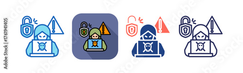 Cyber Attack multistyle icon