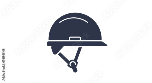 Safety First Minimalist Helmet Icon for Construction and Sports