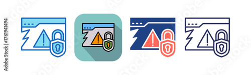 Security Breach Alert multistyle icon