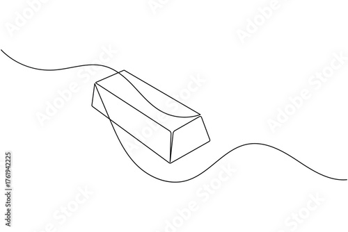 Gold bar continuous line drawing finance concept vector illustration