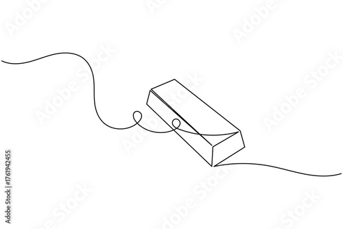 Gold bar continuous line drawing finance concept vector illustration