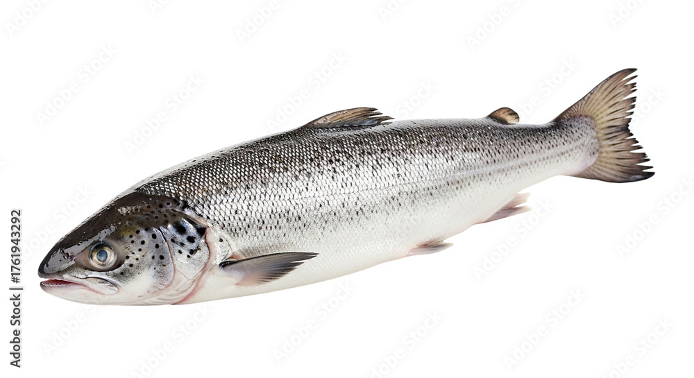 Naklejka premium Fresh Atlantic Salmon Culinary Delight Seafood Nutrition Omega 3 Fish Cooking Gourmet Food Protein Rich Diet Fishing