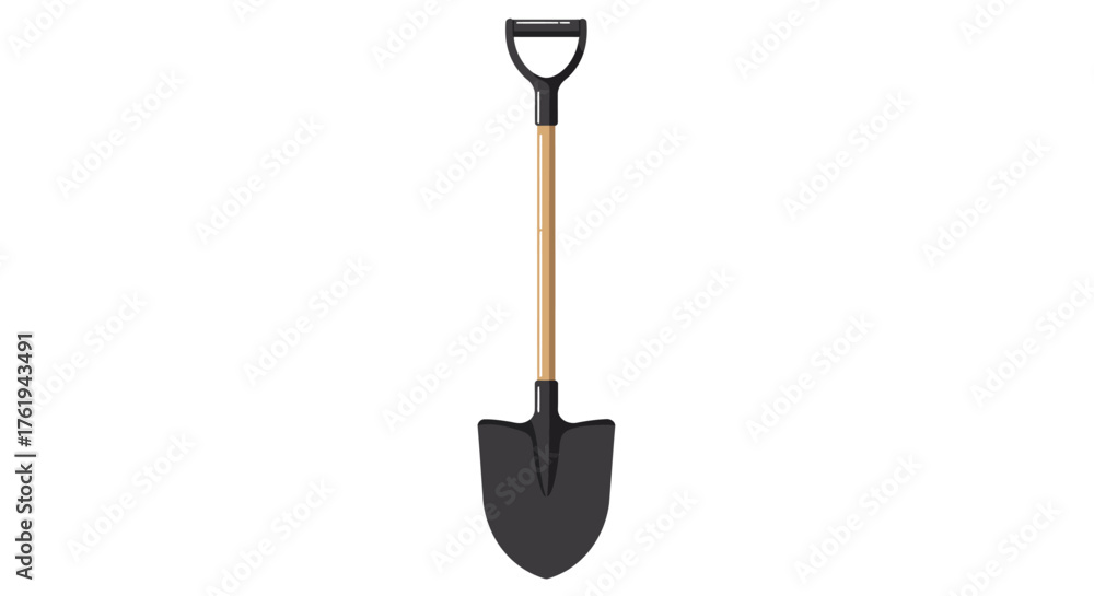 Naklejka premium Isolated Spade Illustration Classic Tool for Gardening and Construction Projects
