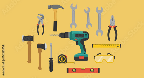 Essential Toolkit Array of Hand Tools for Repairs and Construction Projects