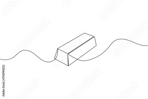 Gold bar continuous line drawing finance concept vector illustration