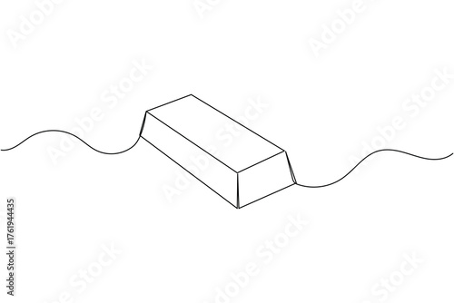 Gold bar continuous line drawing finance concept vector illustration