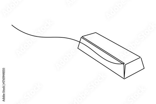 Gold bar continuous line drawing finance concept vector illustration
