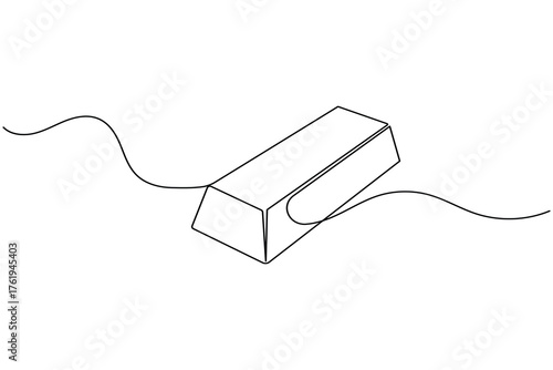 Gold bar continuous line drawing finance concept vector illustration