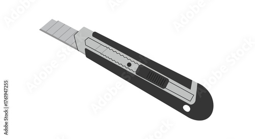 Utility Knife Close-Up Illustration Sharp Blade, Secure Grip, and Precision Cutting Tool
