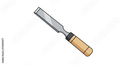 Illustration of a Wood Chisel Hand Tool for Carpentry