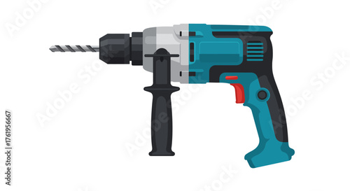Turquoise Corded Drill with Black Handle for DIY and Professional Use