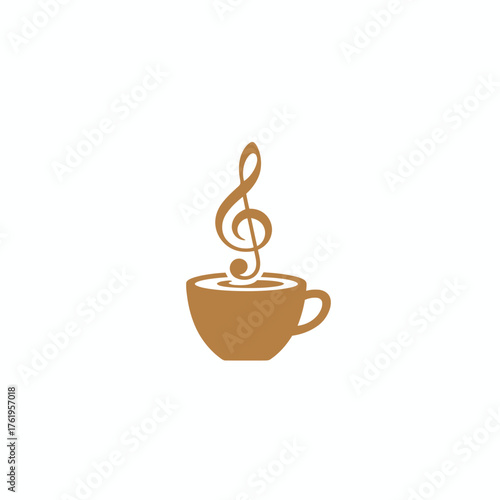 Coffee Music Logo: Cafe Culture, Relaxing Soundtrack, and Barista Art Design.