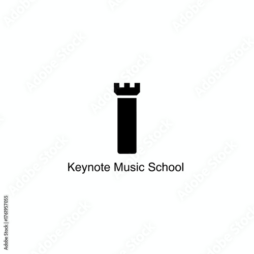 Keynote Music School Logo: Strong Foundation, Sound Education, and Powerful Learning Tower.