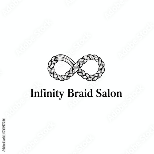 Infinity Braid Salon Logo: Hair Style, Beauty Care, and Endless Fashion Design.